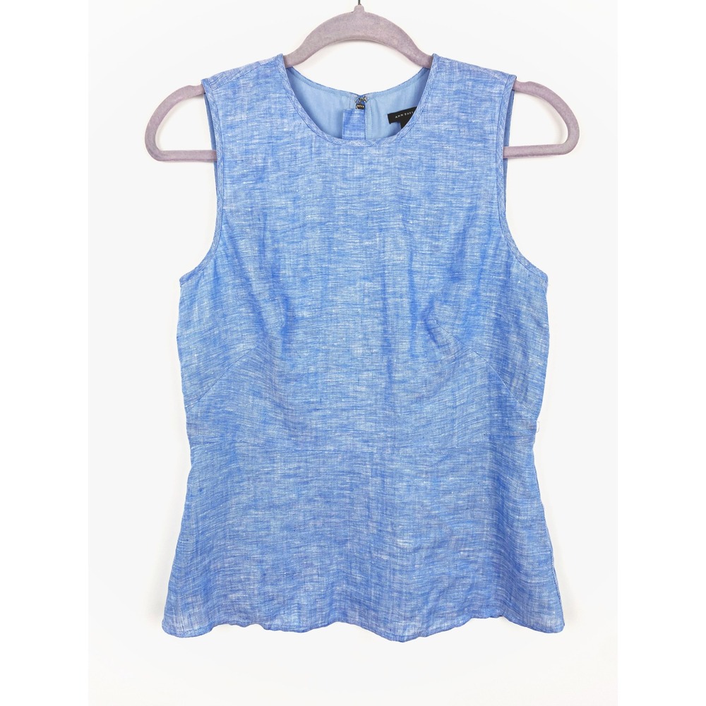 Ann Taylor 100% Linen Sleeveless Peplum Top 2